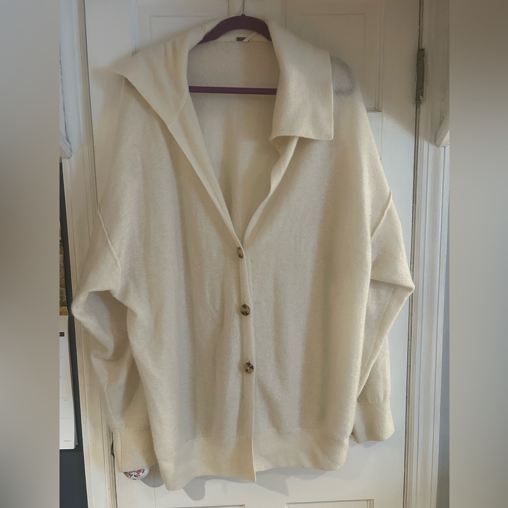 Free People Cashmere School Boy Cardi/sz XL